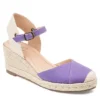 Journee Collection Womens Ashlyn Wedge Sandal - Purple