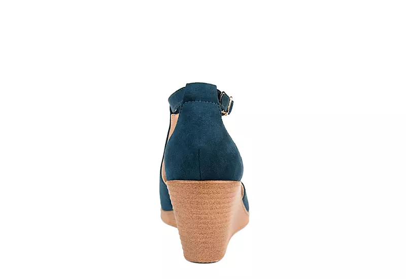 Journee Collection Womens Kedzie Wedge Sandal - Blue - Image 5