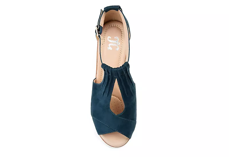 Journee Collection Womens Kedzie Wedge Sandal - Blue - Image 6