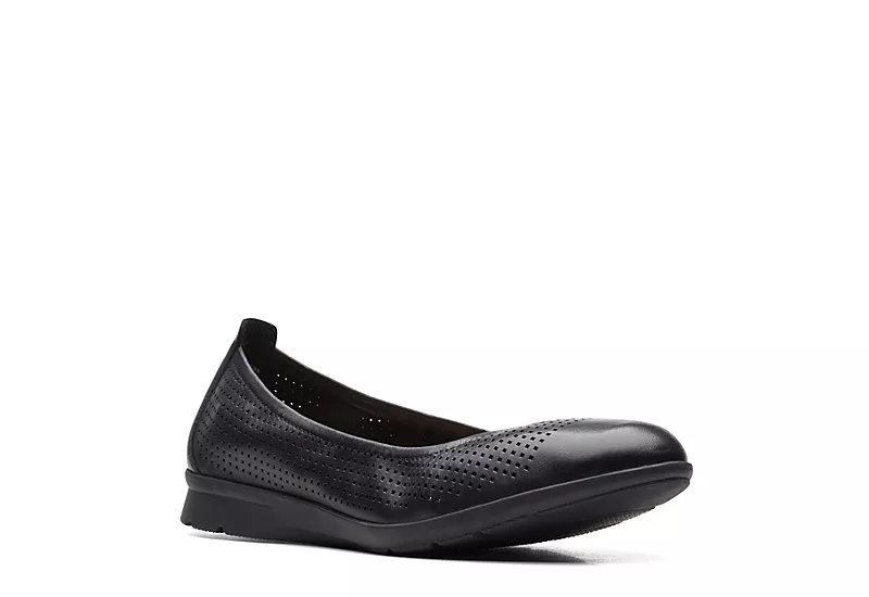 Clarks Womens Jeanette Ease Flat - Black