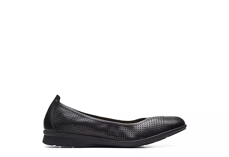 Clarks Womens Jeanette Ease Flat - Black - Image 2