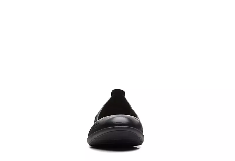 Clarks Womens Jeanette Ease Flat - Black - Image 3
