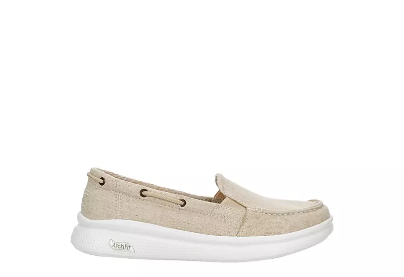 Skechers Womens Arch Fit Skipper Beyond Swell Slip On Sneaker - Natural - Image 2