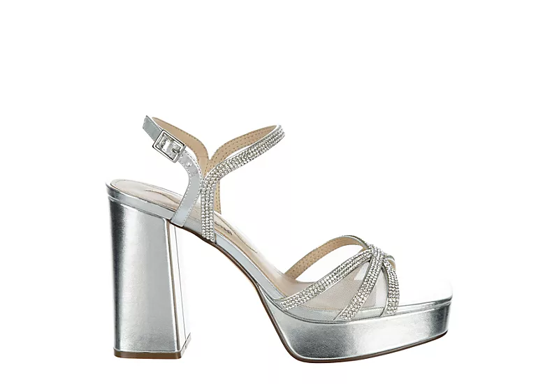 N By Nina Womens Sevyn Platform Sandal - Silver - Image 2