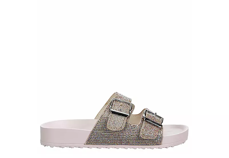 Madden Girl Womens Teddy Footbed Slide Sandal - Blush - Image 2