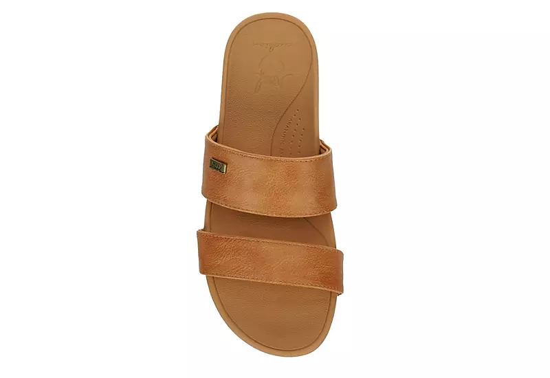 Reef Womens Banded Horizon Hi Slide Sandal - Tan - Image 6