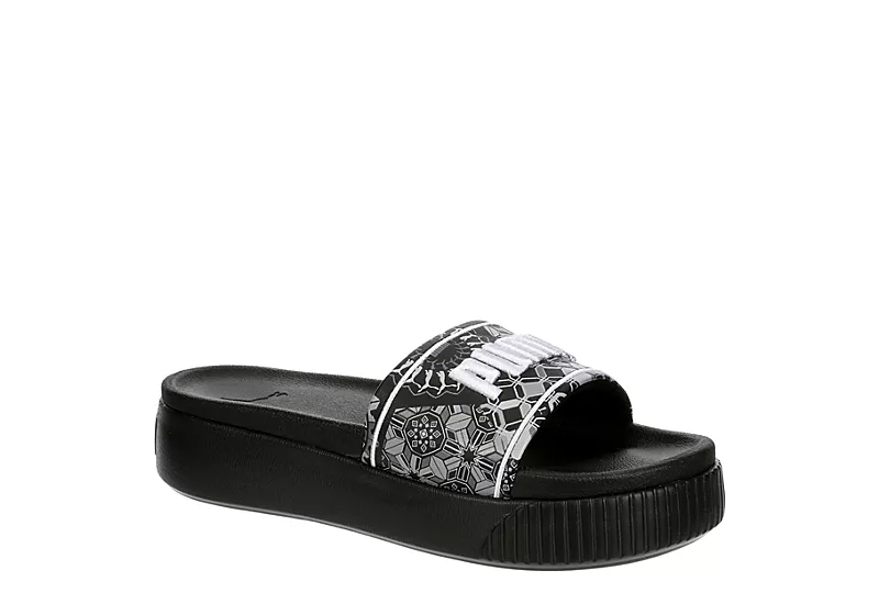 Puma Womens Platform Slide Zellige Sandal - Black