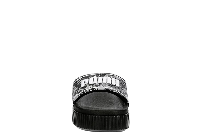 Puma Womens Platform Slide Zellige Sandal - Black - Image 3