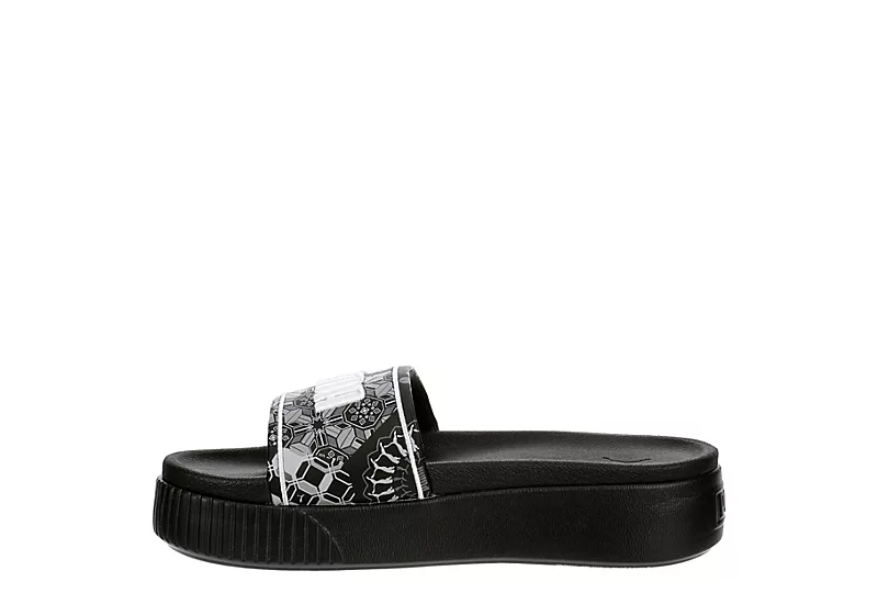 Puma Womens Platform Slide Zellige Sandal - Black - Image 4