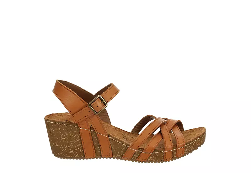 Bjorndal Womens Lily Wedge Sandal - Tan - Image 2
