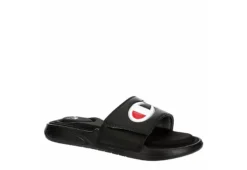 Champion Womens Foundation Split Script Slide Sandal - Black