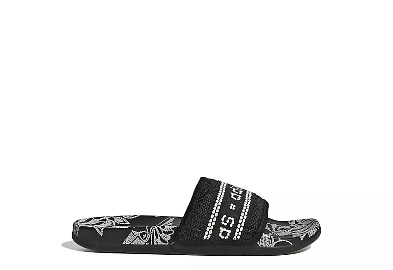 Adidas Womens Adilette Comfort Slide Sandal - Black - Image 2