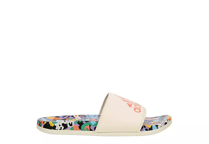 Adidas Womens Adilette Comfort Slide Sandal - Off White - Image 2
