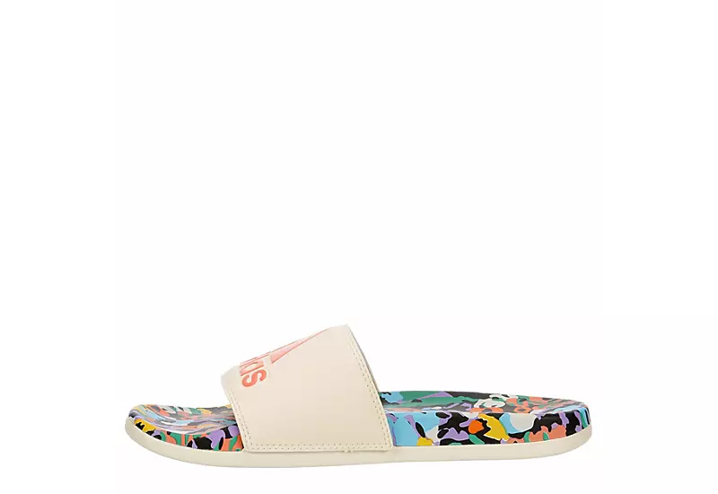Adidas Womens Adilette Comfort Slide Sandal - Off White - Image 4
