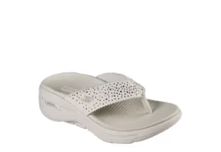 Skechers Womens Dazzle- Arch Fit Flip Flop Sandal - Natural