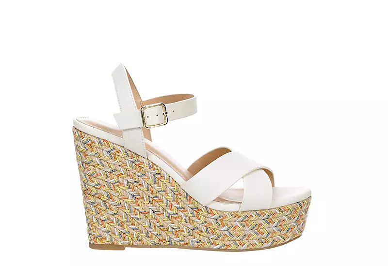 Michael By Michael Shannon Womens Luna Wedge Sandal - White - Image 2