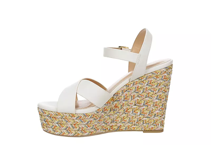Michael By Michael Shannon Womens Luna Wedge Sandal - White - Image 4