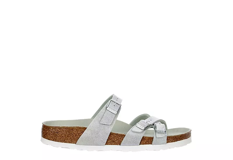 Birkenstock Womens Franca Vegan Footbed Sandal - Silver - Image 2