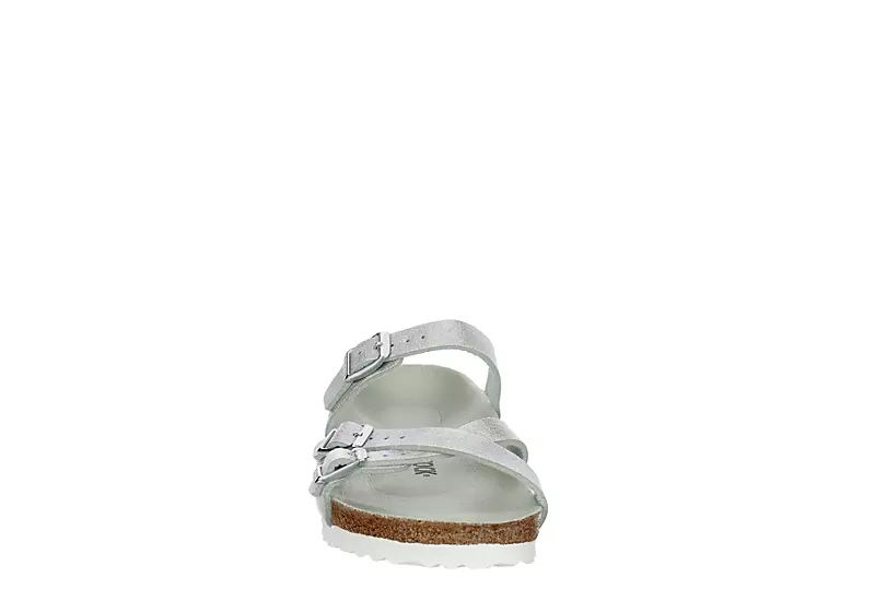 Birkenstock Womens Franca Vegan Footbed Sandal - Silver - Image 3