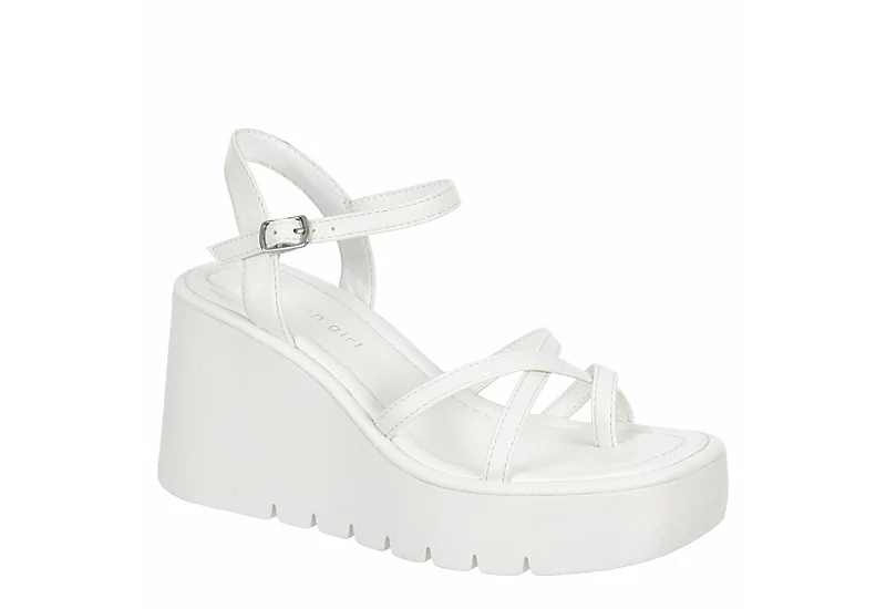 Madden Girl Womens Vaultt Wedge Sandal - White