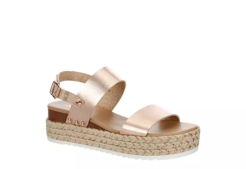 Xappeal Womens Amelia Wedge Sandal - Rose Gold