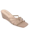 Journee Collection Womens Blayke Wedge Slip On Sandal - Taupe
