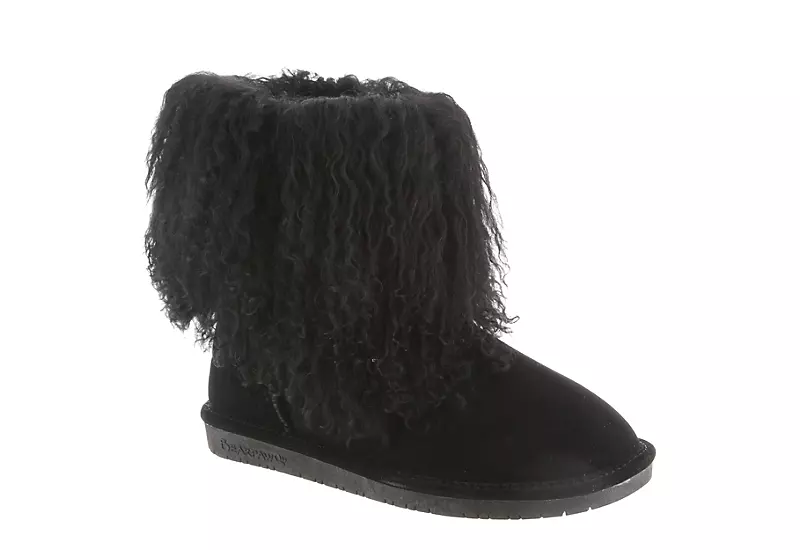 Bearpaw Womens Boo Fur Boot - Black