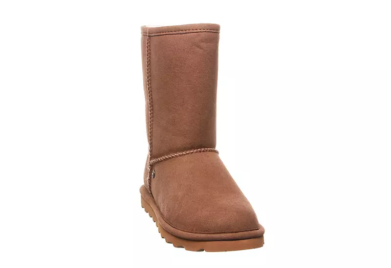 Bearpaw Womens Elle Short Vegan Fur Boot - Tan - Image 3