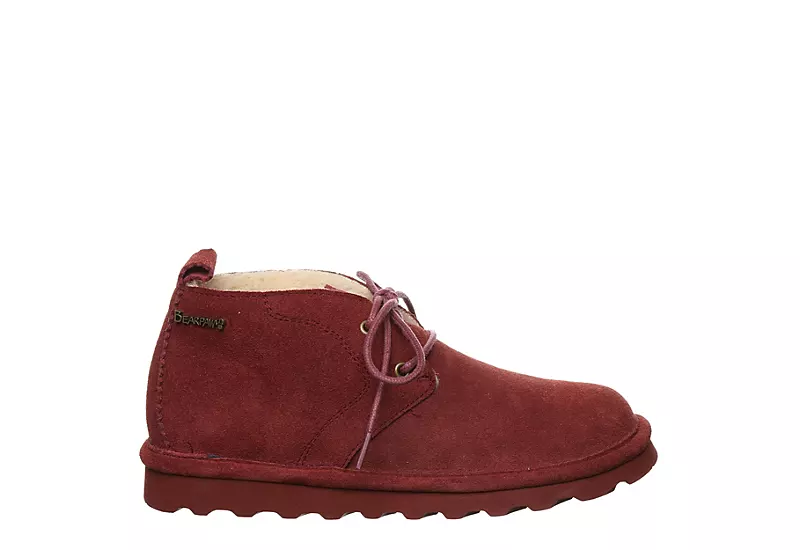 Bearpaw Womens Skye Lace-up Fur Boot - Dark Red - Image 2