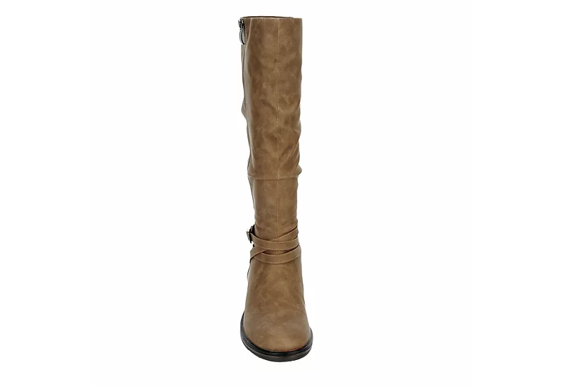 Xappeal Womens Nadeen Wide Calf Riding Boot - Taupe - Image 3