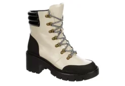 Michael By Michael Shannon Womens Natacha Lace-up Boot - Ivory