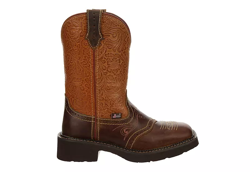 Justin Womens Starlina Western Boot - Brown - Image 2