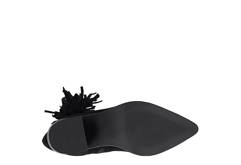 Journee Collection Womens Hartly Fringed Wide Calf Dress Boot - Black - Image 7