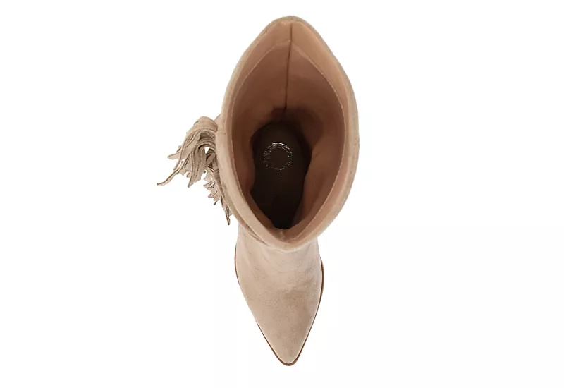 Journee Collection Womens Hartly Fringed Wide Calf Dress Boot - Taupe - Image 6