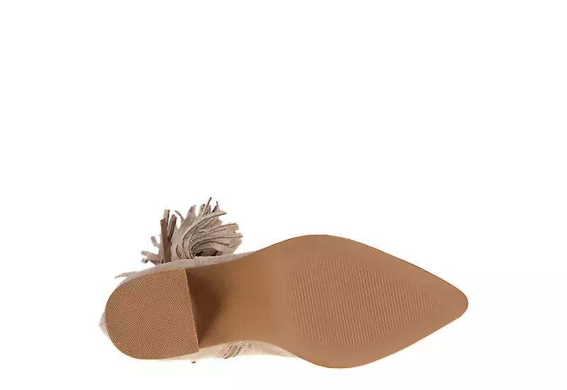 Journee Collection Womens Hartly Fringed Wide Calf Dress Boot - Taupe - Image 7