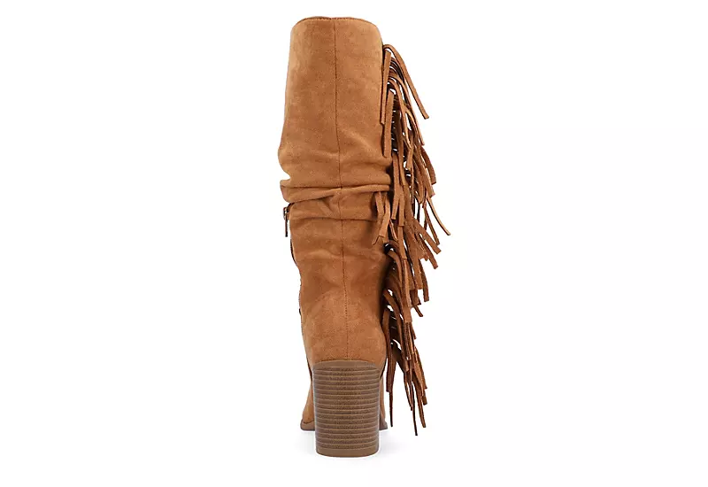 Journee Collection Womens Hartly Fringed Extra Wide Calf Dress Boot - Tan - Image 5