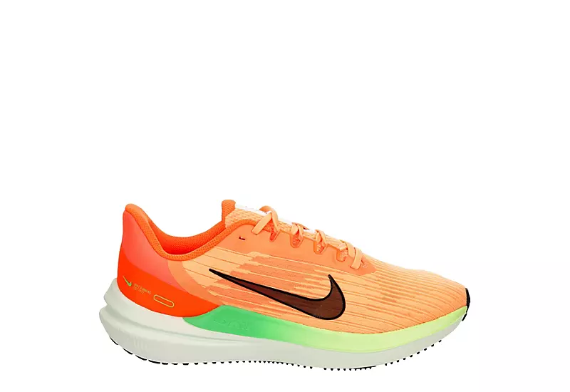 Nike Womens Zoom Winflo 9 Running Shoe - Orange - Image 2