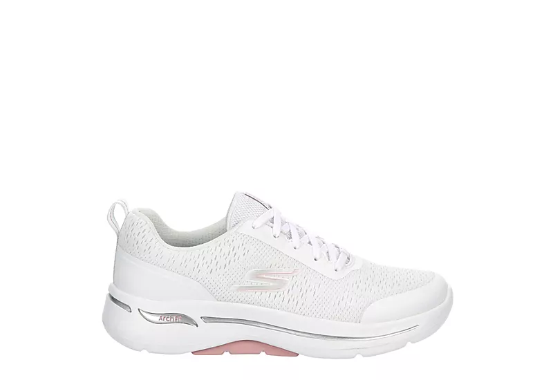 Skechers Womens Arch Fit Lace Up Sneaker - White - Image 2