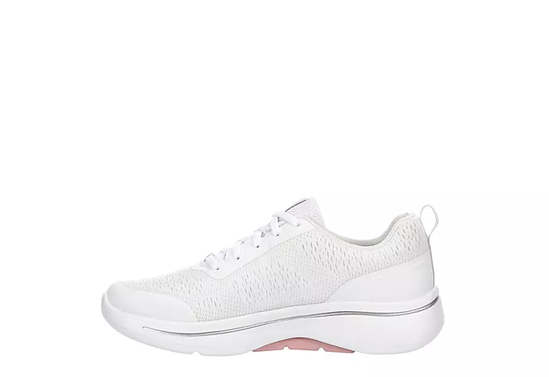 Skechers Womens Arch Fit Lace Up Sneaker - White - Image 4