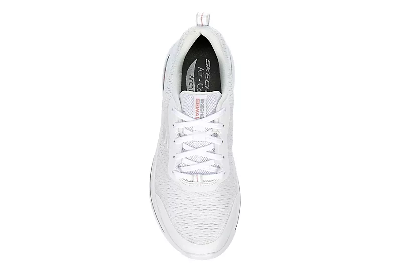 Skechers Womens Arch Fit Lace Up Sneaker - White - Image 6