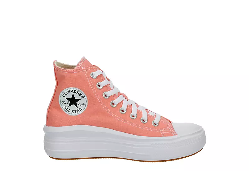 Converse Womens Chuck Taylor All Star Move High Top Sneaker - Pink - Image 2
